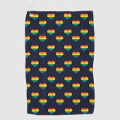 Regenbogen 8 Bit Herzstück Muster Golfhandtuch (Vorderseite)