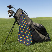 Regenbogen 8 Bit Herzstück Muster Golfhandtuch (Gras)