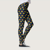 Regenbogen 8 Bit Herzstück Muster Leggings (Rechts)