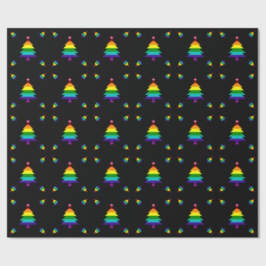Regenbogen 8 Streifen LGBT-Flag LGBTQ Weihnachten Geschenkpapier (Flach)