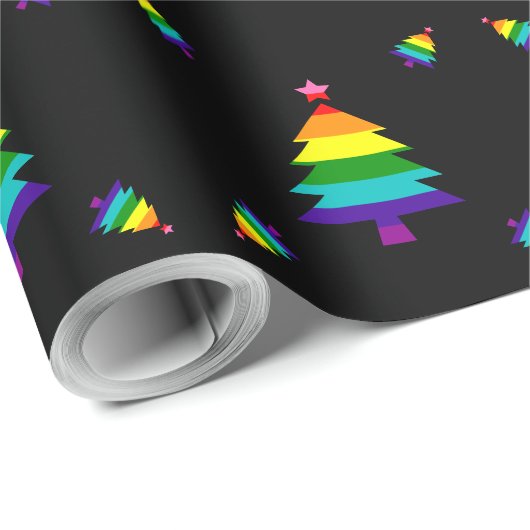 Regenbogen 8 Streifen LGBT-Flag LGBTQ Weihnachten Geschenkpapier (Rolleneckpunkt)