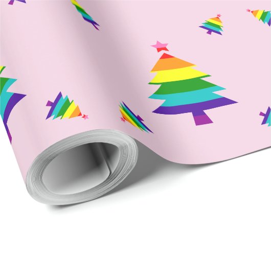 Regenbogen 8 Streifen LGBT-Flag LGBTQ Weihnachten Geschenkpapier (Rolleneckpunkt)