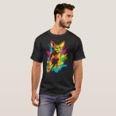 Regenbogen-Abessinierkatze T-Shirt (Vorne ganz)
