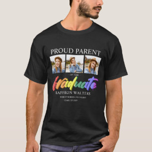 Regenbogen-Absolvent 3 Foto-Abschluss-T-Shirt T-Shirt