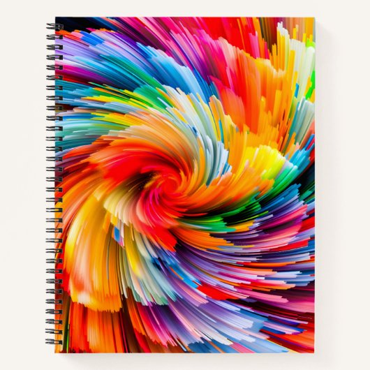 Regenbogen Abstrakt Lebendig Wirbel Modern Notizblock (Vorderseite)