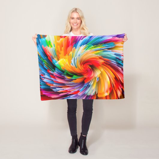 Regenbogen Abstrakt Lebendiger Wirbel Modern Fleecedecke (Beispiel)