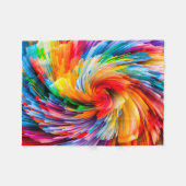 Regenbogen Abstrakt Lebendiger Wirbel Modern Fleecedecke (Vorderseite (Horizontal))