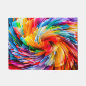Regenbogen Abstrakt Lebendiger Wirbel Modern Fußmatte (Vorderseite)