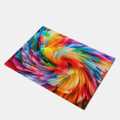 Regenbogen Abstrakt Lebendiger Wirbel Modern Fußmatte (Schrägansicht)