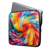 Regenbogen Abstrakt Lebendiger Wirbel Modern Laptopschutzhülle (Vorderseite Links)