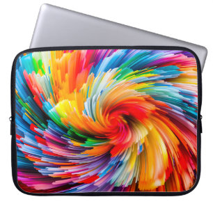 Regenbogen Abstrakt Lebendiger Wirbel Modern Laptopschutzhülle