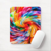 Regenbogen Abstrakt Lebendiger Wirbel Modern Mousepad (Mit Mouse)