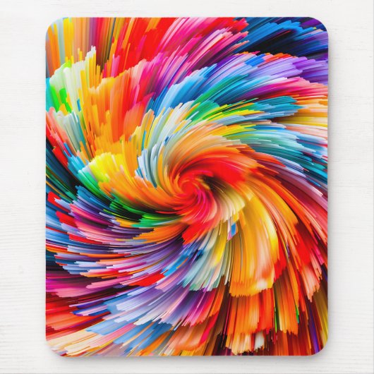 Regenbogen Abstrakt Lebendiger Wirbel Modern Mousepad (Vorne)