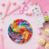 Regenbogen Abstrakt Lebendiger Wirbel Modern Pappteller (Party)