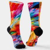 Regenbogen Abstrakt Lebendiger Wirbel Modern Socken (Gewinkelt)