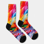 Regenbogen Abstrakt Lebendiger Wirbel Modern Socken (Rechts)