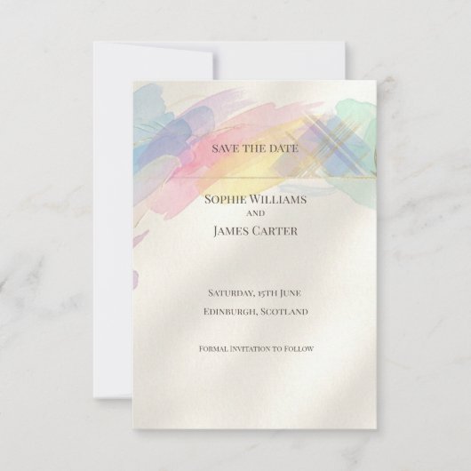 Regenbogen-Abstrakt Save-the-Date-Karte Save The Date (Vorderseite)