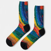 Regenbogen Abstrakt Socken (Linkes Detail)