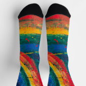 Regenbogen Abstrakt Socken (Oben)