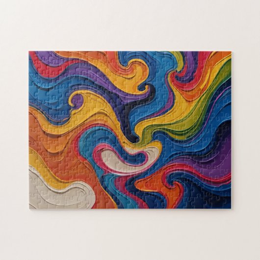 Regenbogen-Abstrakte Kunst Puzzle (Horizontal)