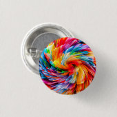 Regenbogen-Abstrakte Lebendige Spirale Modern Button (Vorne & Hinten)