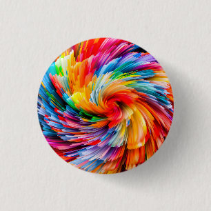 Regenbogen-Abstrakte Lebendige Spirale Modern Button