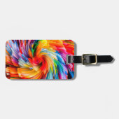 Regenbogen-Abstrakte Lebendige Spirale Modern Gepäckanhänger (Vorderseite horizontal)