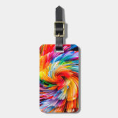 Regenbogen-Abstrakte Lebendige Spirale Modern Gepäckanhänger (Vorderseite vertikal)