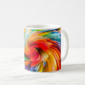 Regenbogen-Abstrakte Lebendige Spirale Modern Kaffeetasse (VorderseiteRechts)