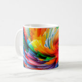 Regenbogen-Abstrakte Lebendige Spirale Modern Kaffeetasse (Vorderseite Links)