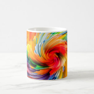 Regenbogen-Abstrakte Lebendige Spirale Modern Kaffeetasse
