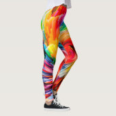 Regenbogen-Abstrakte Lebendige Spirale Modern Leggings (Rechts)
