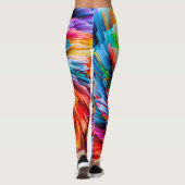 Regenbogen-Abstrakte Lebendige Spirale Modern Leggings (Rückseite)
