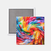 Regenbogen-Abstrakte Lebendige Spirale Modern Magnet (Vorderseite/Rückseite)