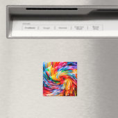 Regenbogen-Abstrakte Lebendige Spirale Modern Magnet (In Situ (Geschirrspüler))