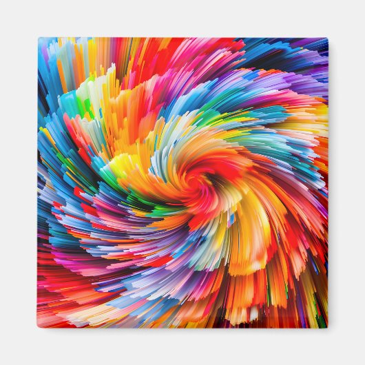 Regenbogen-Abstrakte Lebendige Spirale Modern Magnet (Vorne)