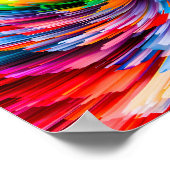 Regenbogen-Abstrakte Lebendige Spirale Modern Poster (Ecke)