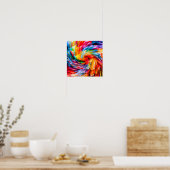 Regenbogen-Abstrakte Lebendige Spirale Modern Poster (Küche)