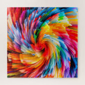 Regenbogen-Abstrakte Lebendige Spirale Modern Puzzle (Horizontal)