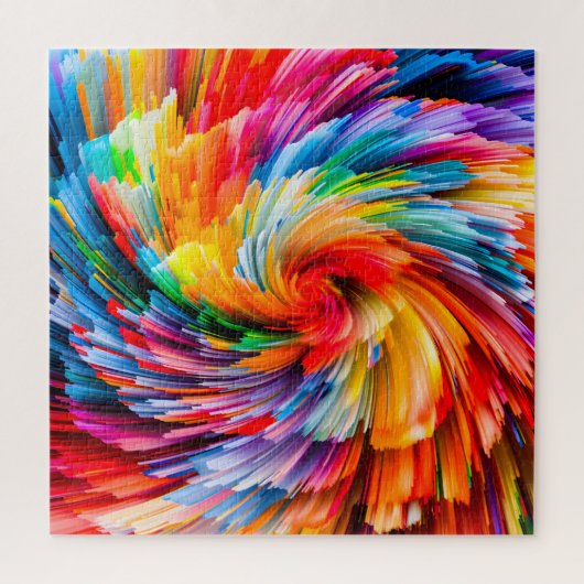 Regenbogen-Abstrakte Lebendige Spirale Modern Puzzle (Vertikal)