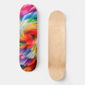 Regenbogen-Abstrakte Lebendige Spirale Modern Skateboard (Vorderseite)