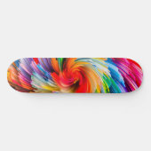 Regenbogen-Abstrakte Lebendige Spirale Modern Skateboard (Horizontal)