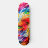 Regenbogen-Abstrakte Lebendige Spirale Modern Skateboard (Vorderseite)