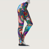 Regenbogen abstrakte Leggings (Rechts)