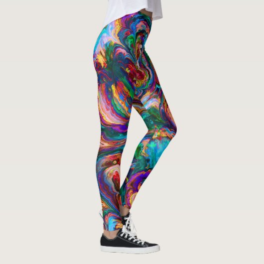 Regenbogen abstrakte Leggings (Rechts)