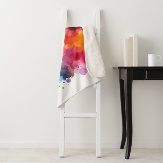 Regenbogen: Abstrakte Wasserfarbenexplosion Sherpadecke (Beispiel)