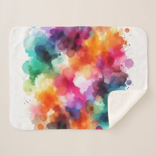 Regenbogen: Abstrakte Wasserfarbenexplosion Sherpadecke (Vorderseite (Horizontal))