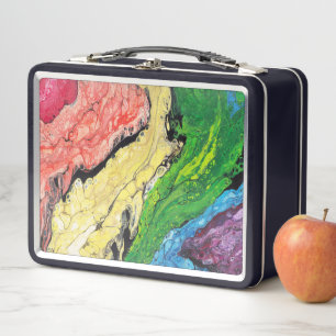 "Regenbogen-" abstrakter Mittagessen-Kasten Metall Brotdose