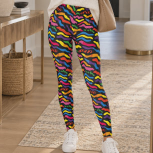 Regenbogen-Abstrakter-Tiger-Streifen Leggings