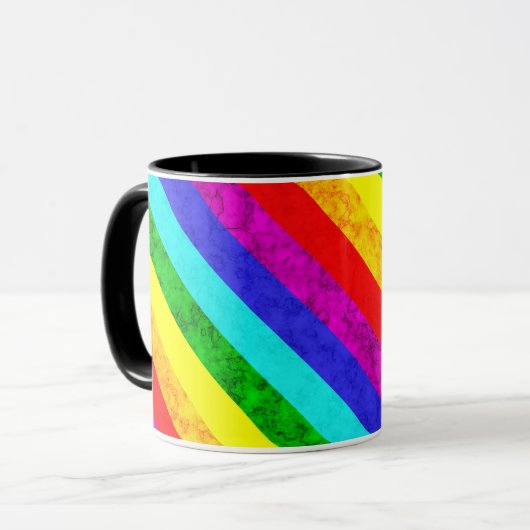 Regenbogen abstraktes Muster , Tasse (Vorderseite Links)